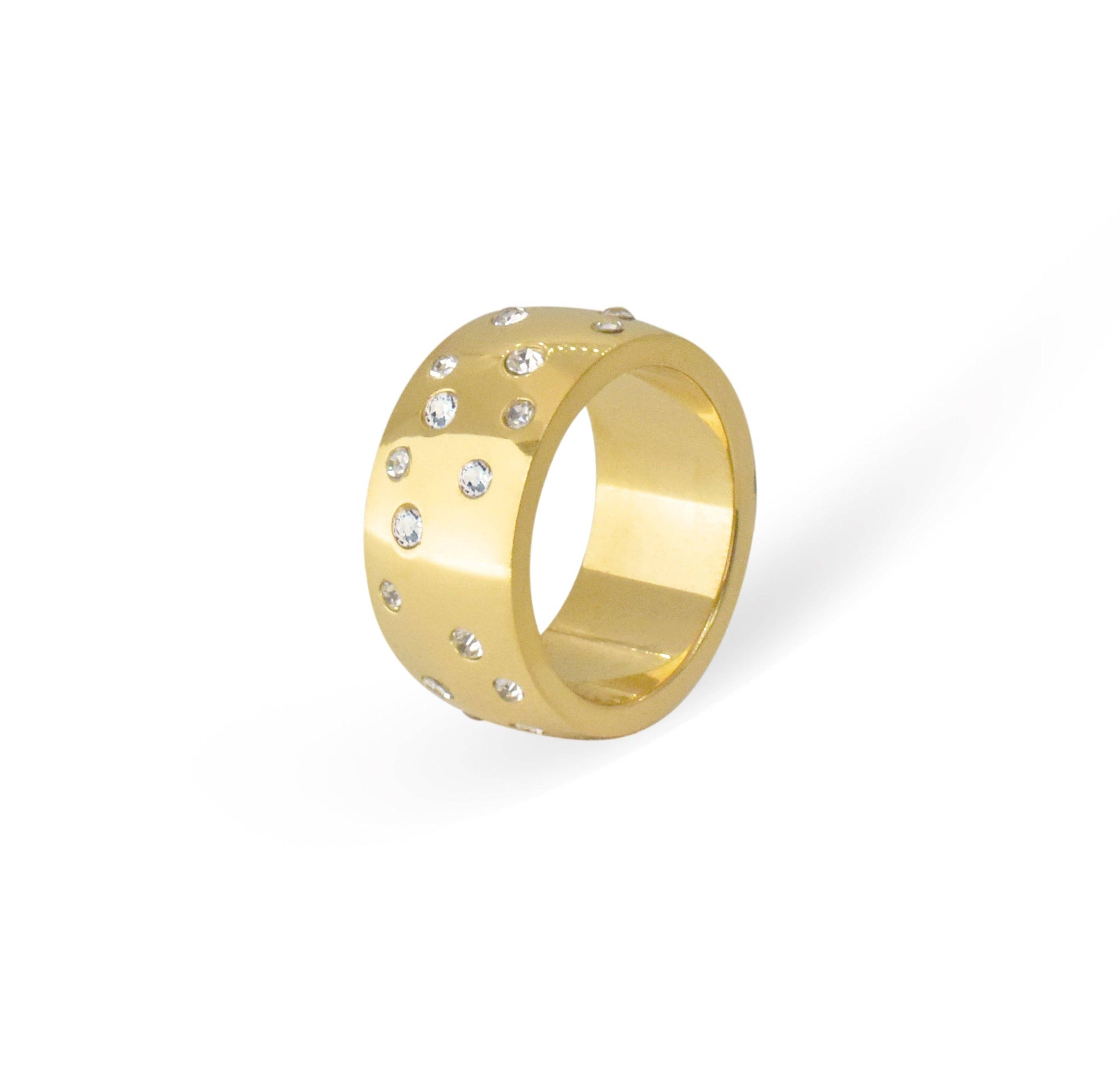 MAI DESIREE - Vendita all'ingrosso Anelli multipietra - ANELLO SPESSO OPHELIA CON PAVÉ IN ORO1