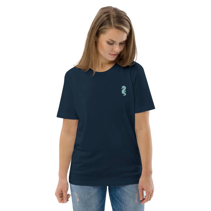 Sea Dragon Embroidered Unisex Organic Cotton T-Shirt for wholesale by Local Summer Collective Surf Shop