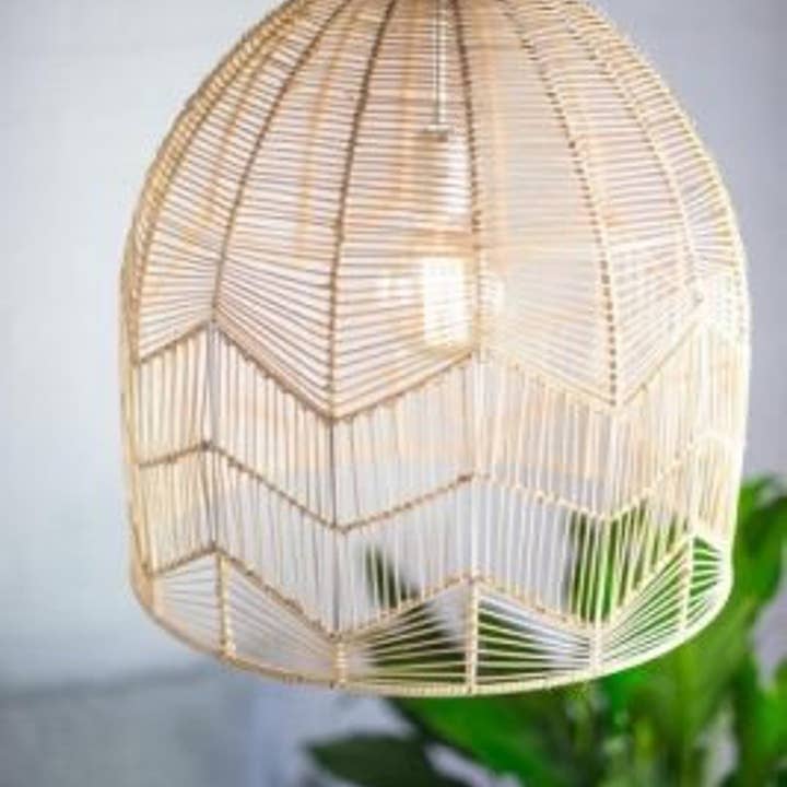 PARALUME BIANCO - Paralume in rattan fatto a mano (Copia) per la vendita all'ingrosso da parte di Coucou Bamboo