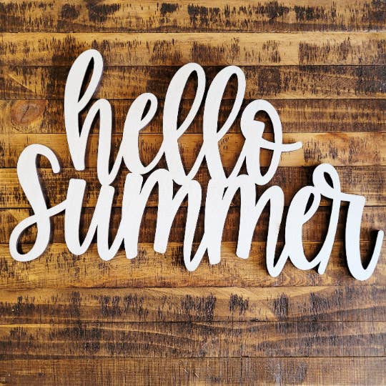 Hello Summer- Unfinished Wood Words for wholesale by Studio 29 Eleven