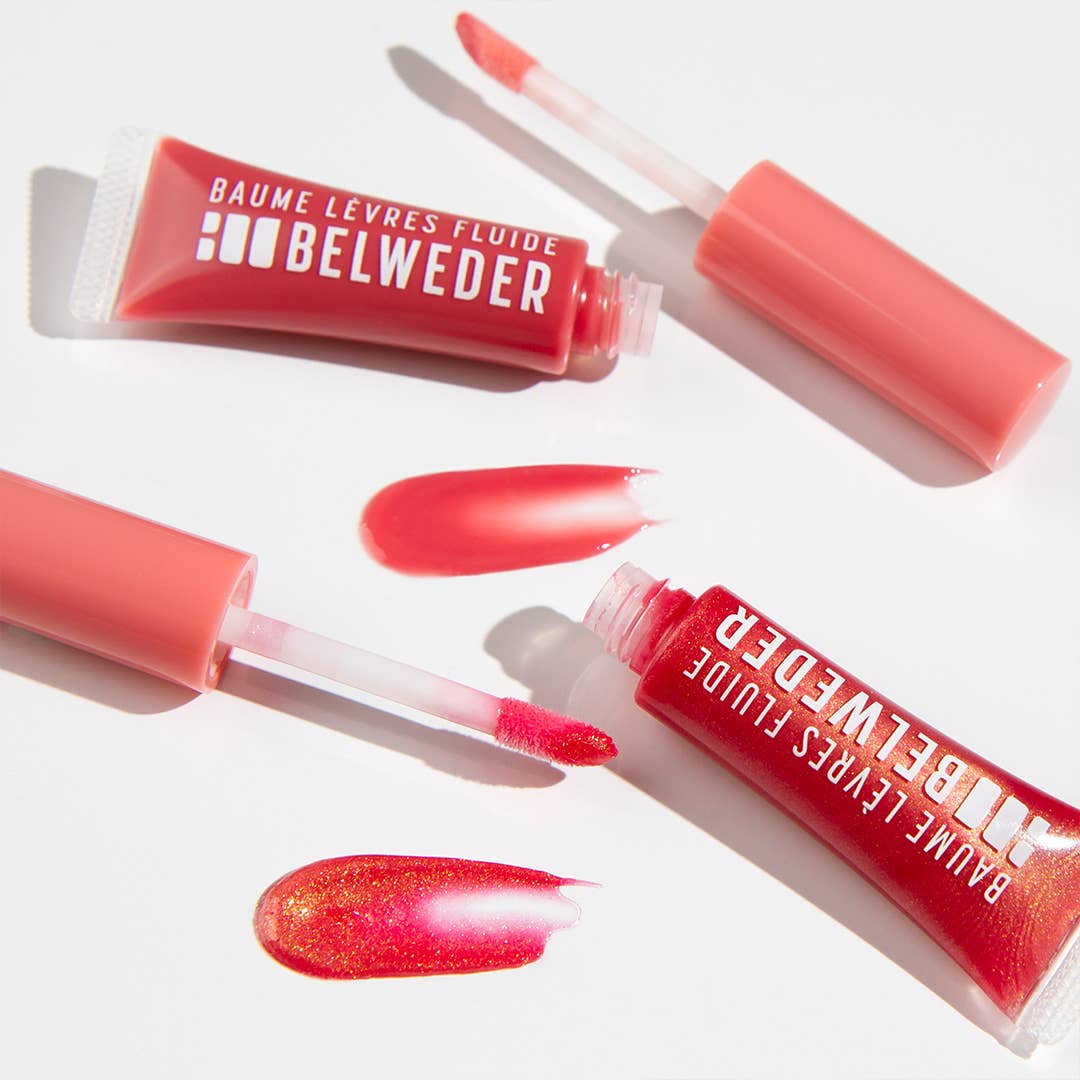 BELWEDER - Vendita all'ingrosso Burro di cacao - Balsamo labbra fluido Nude Rose con olio di rosa damascena e petali di zafferano6