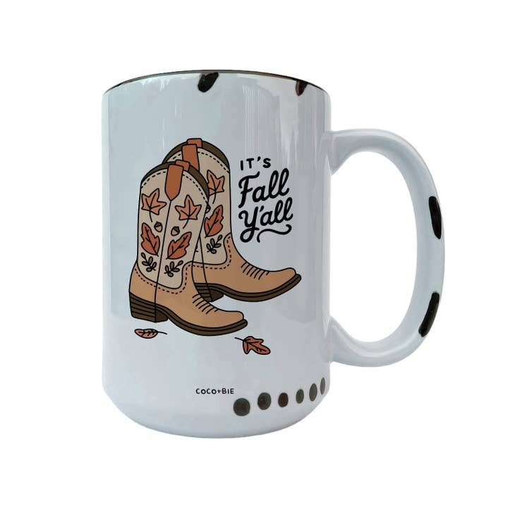 coco+bie designs – wholesale Kaffekoppar – Fall Cowboy Boots Mugg - Fall Y'all, Western Autumn, Cute
