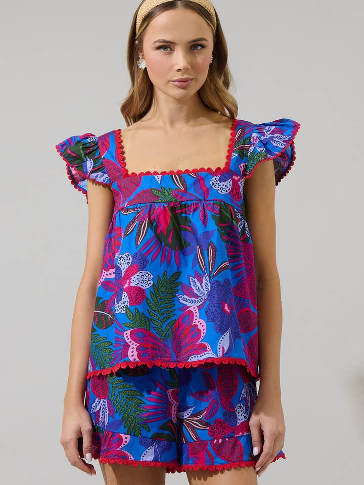 Mela Tropics Ada Ruffle Top for wholesale by Sugarlips