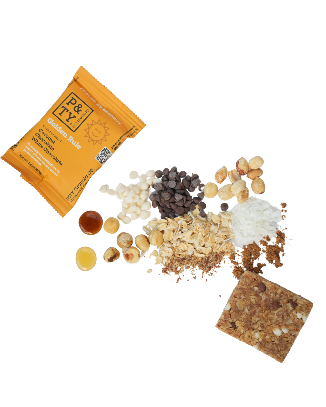 P&TY Granola Co. - Wholesale Snack Bar - Golden Rule Granola Bar: White Chocolate, Chocolate, Coconut2