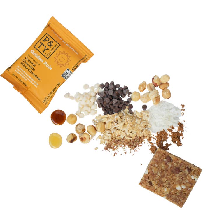 P&TY Granola Co. - Wholesale Snack Bar - Golden Rule Granola Bar: White Chocolate, Chocolate, Coconut2