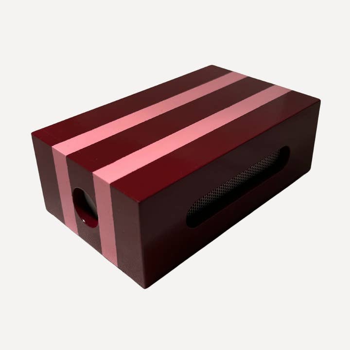 Red and Pink Stripe Matchbox Case for wholesale by Muse Homeware