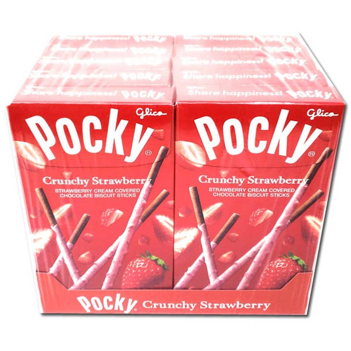 I Got Your Candy - Wholesale Chocolate Covered Sweets - Glico Pocky Crunchy Strawberry 1.79oz - 10ct