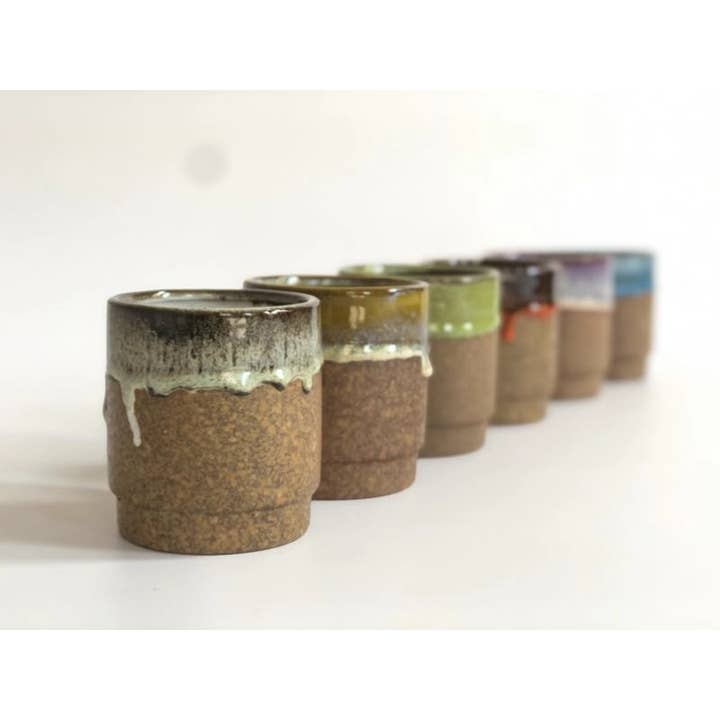Pacific Home & Garden - Wholesale Plant Pot - Floret Succulent Cup Mixed Color Drip Glaze (12-Pack)
