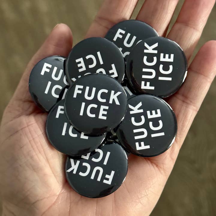Fuck Ice Pinback Button for wholesale by Stone Donut Design, LLC