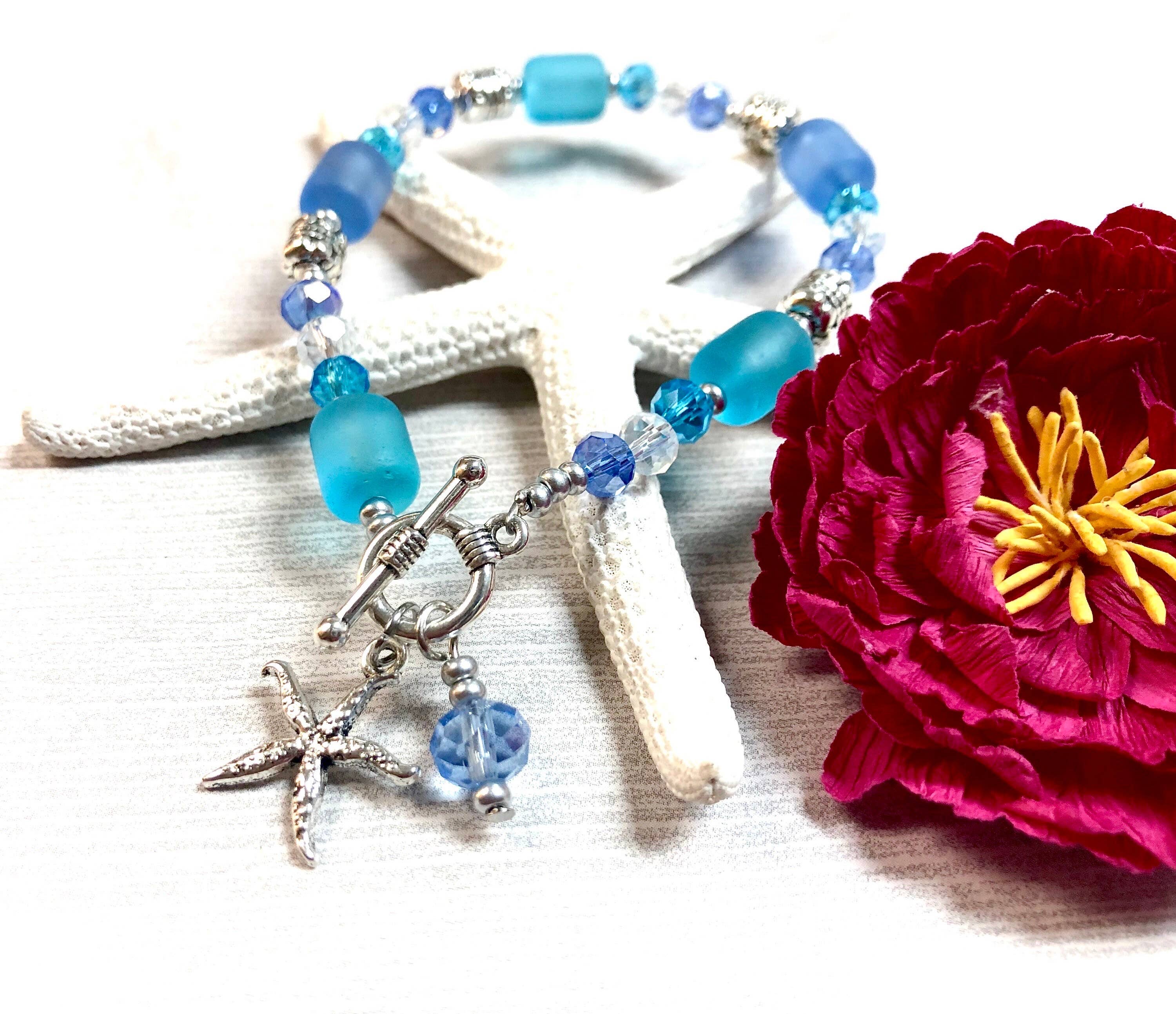 Devi Creations - Wholesale Charm/Dangle Bracelet - BRAC#44/ SF- Sea Glass Starfish Bracelets Assortment2