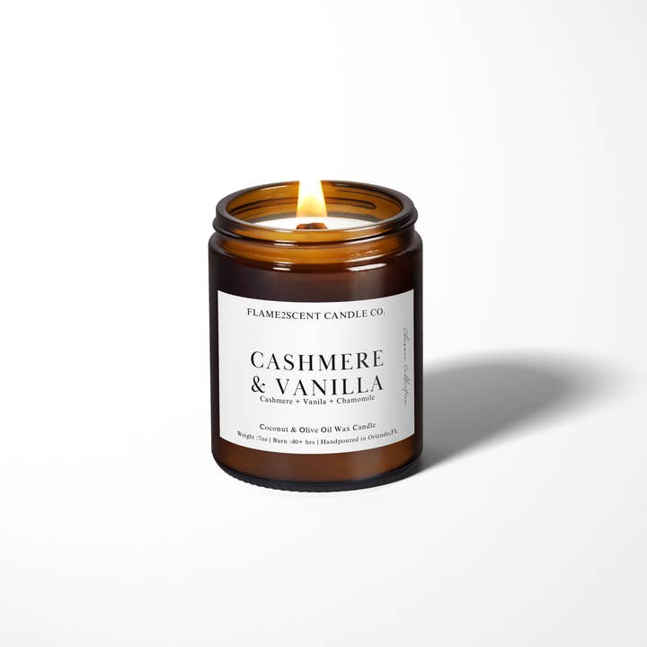 Vanilje Cashmere lys for engroshandel hos Flame2scent Candle Co.