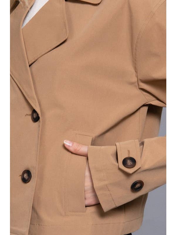 Lemon Tree - Wholesale Jacket - Women's - Double Breasted Short Trench Jacket2