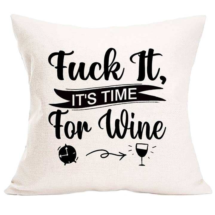 Fuck It, Det är Dags För Vin Kasta Kudde -- 18*18 In för wholesale av inVintage
