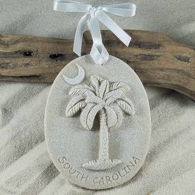 South Carolina Palmetto Moon Sand Ornament for wholesale by The Sand Store by Creative Artworks, Inc.