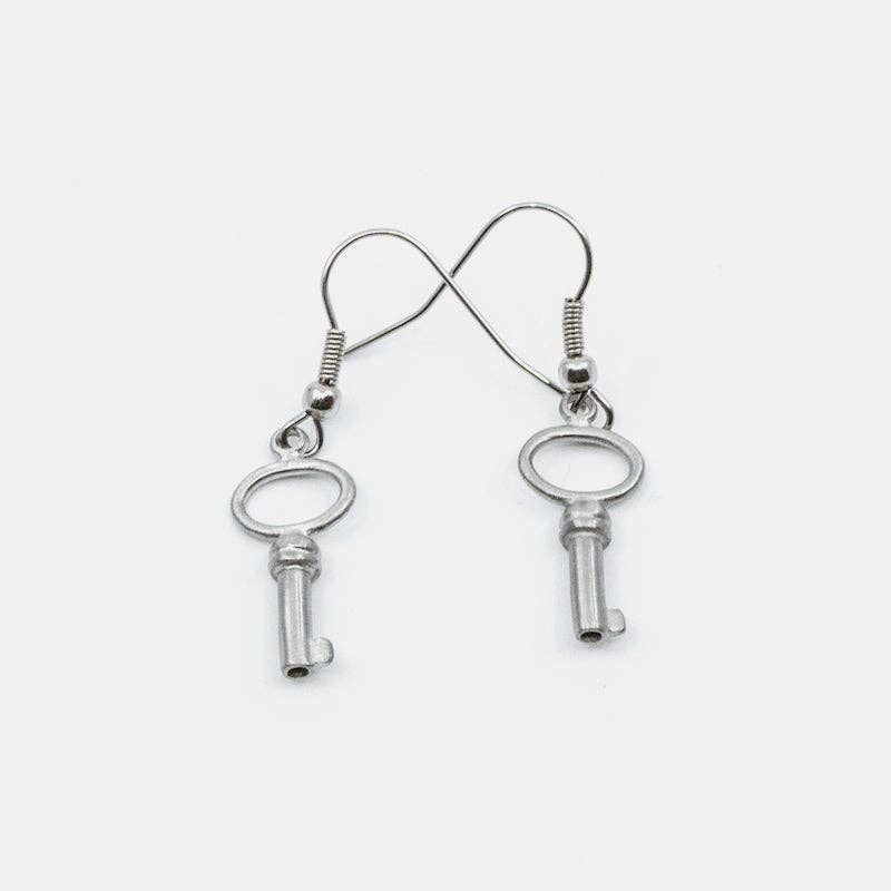 Small Key Örhänge Silver for wholesale on Faire