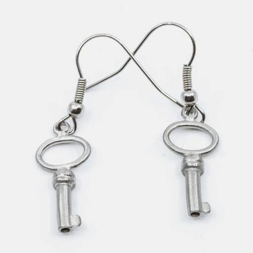 Small Key Örhänge Silver for wholesale on Faire0