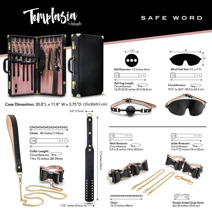 Blush - Wholesale Sex Toy - Temptasia by Blush - Safe Word - Bondage Kit with Suitcase