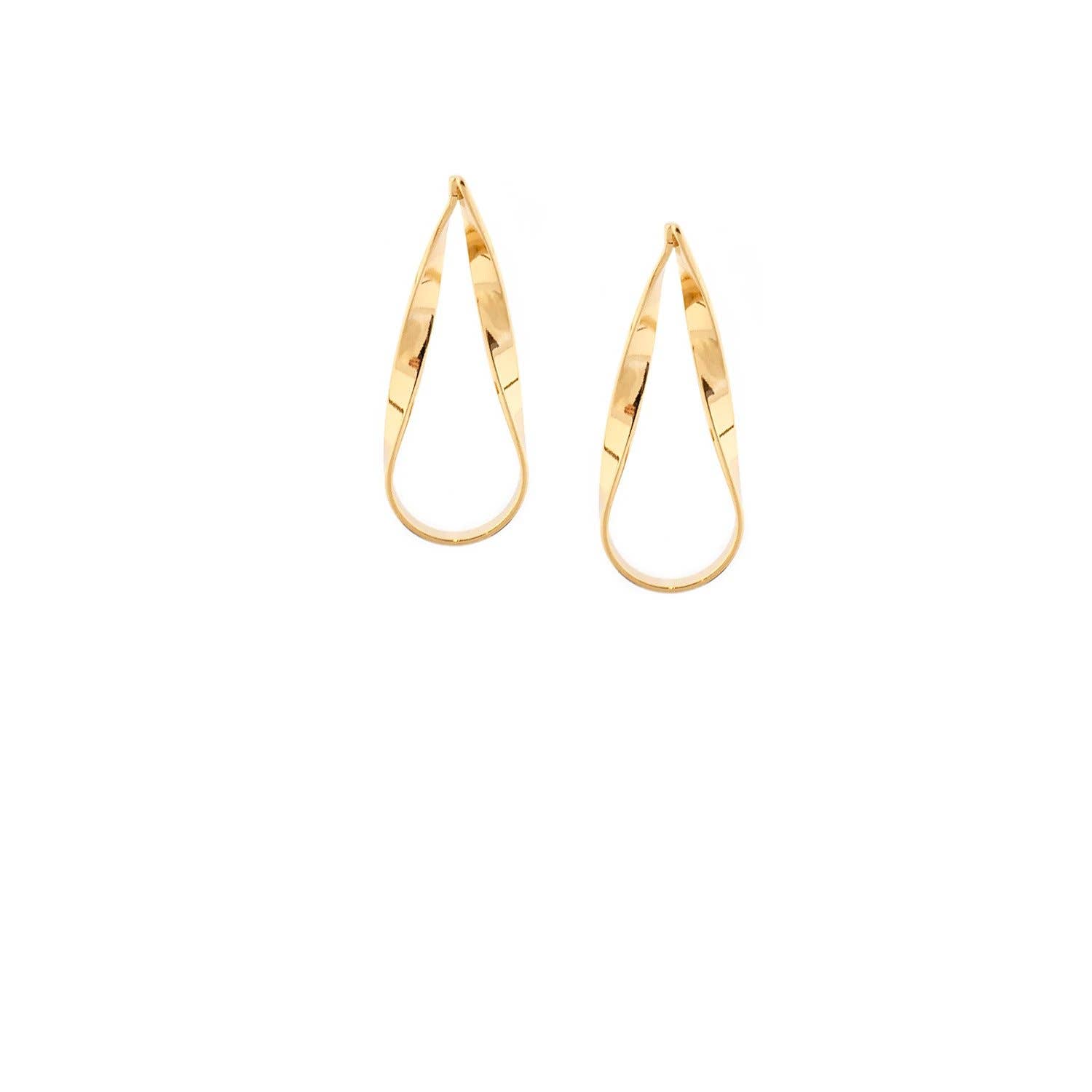 Gold abstract twisted teardrop earring for wholesale on Faire