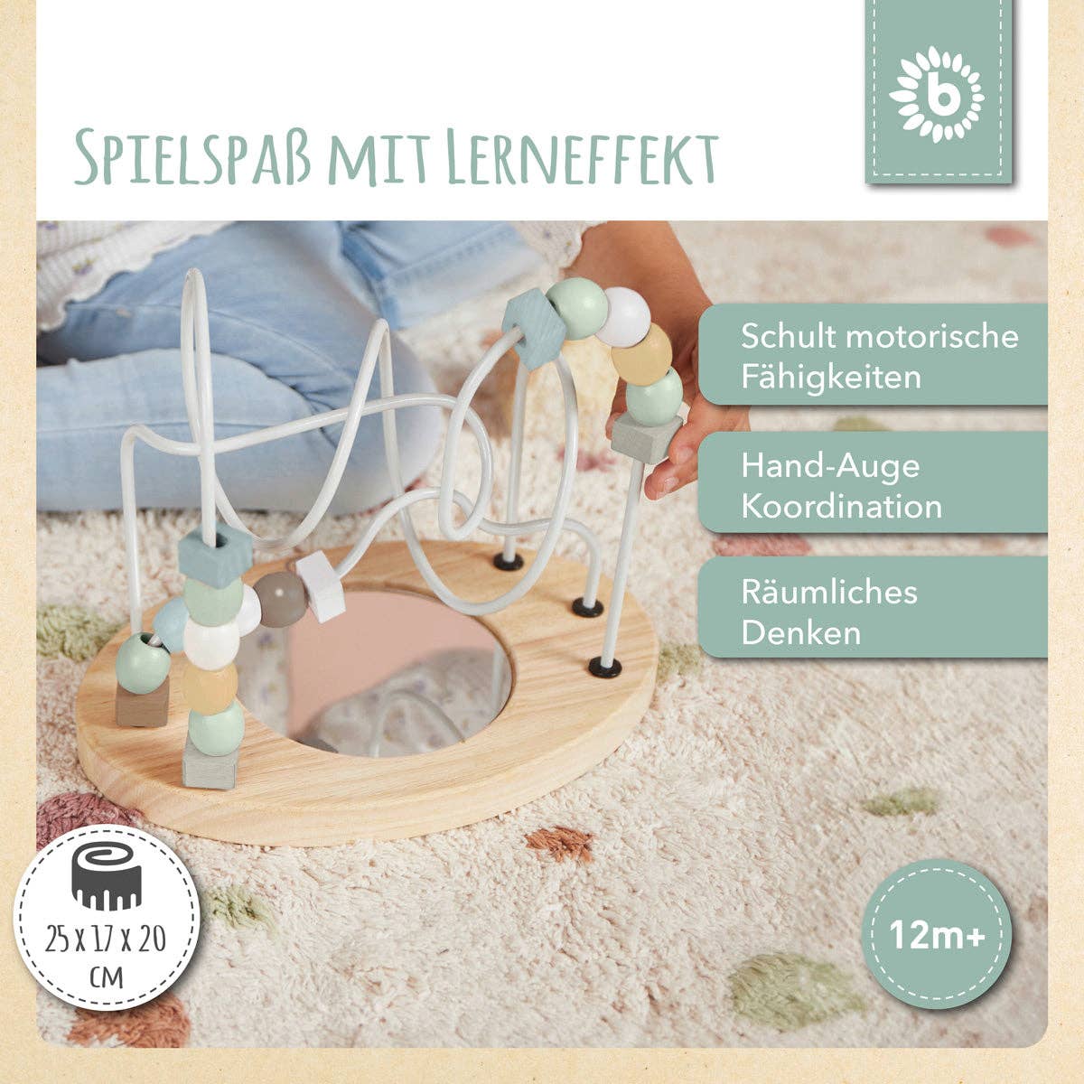 Bieco Spielwaren - Wholesale Wood Toy - Kids - Motor skills loop with mirror reef1