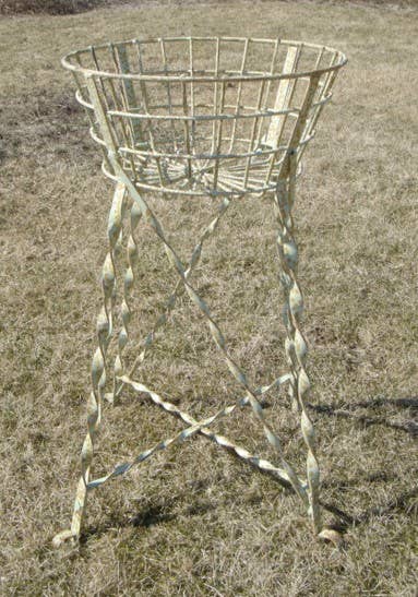 Garden Iron And More - Wholesale Basket - Solid Iron Egg Basket with Twisted Strap On Legs1
