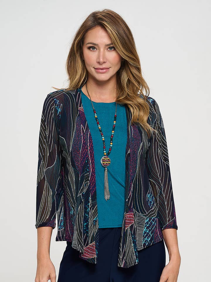 Mesh Romance Open cardigan-4082MR-QRP1-W234 for wholesale by Jostar