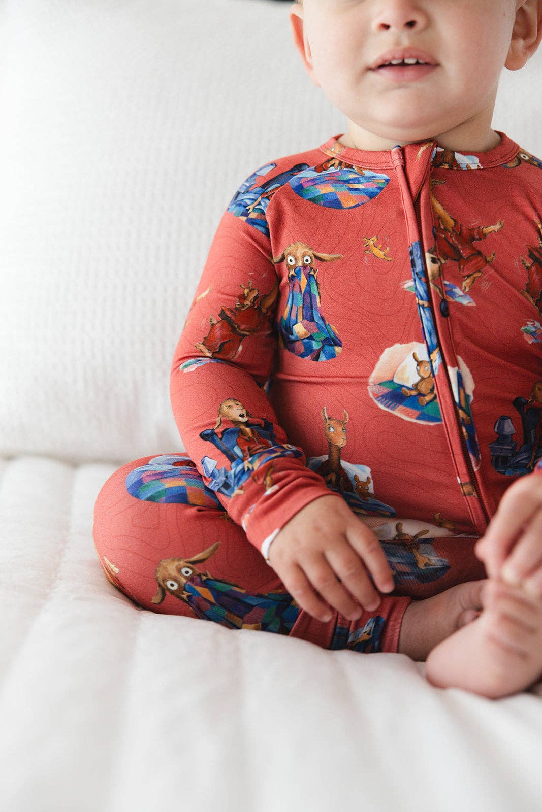 Charlie Lou Baby - Wholesale Sleepsuit - Baby - Bamboo Rompee™ | Llama Llama Red Pajama4