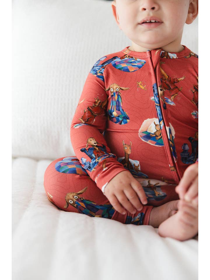 Charlie Lou Baby - Wholesale Sleepsuit - Baby - Bamboo Rompee™ | Llama Llama Red Pajama4