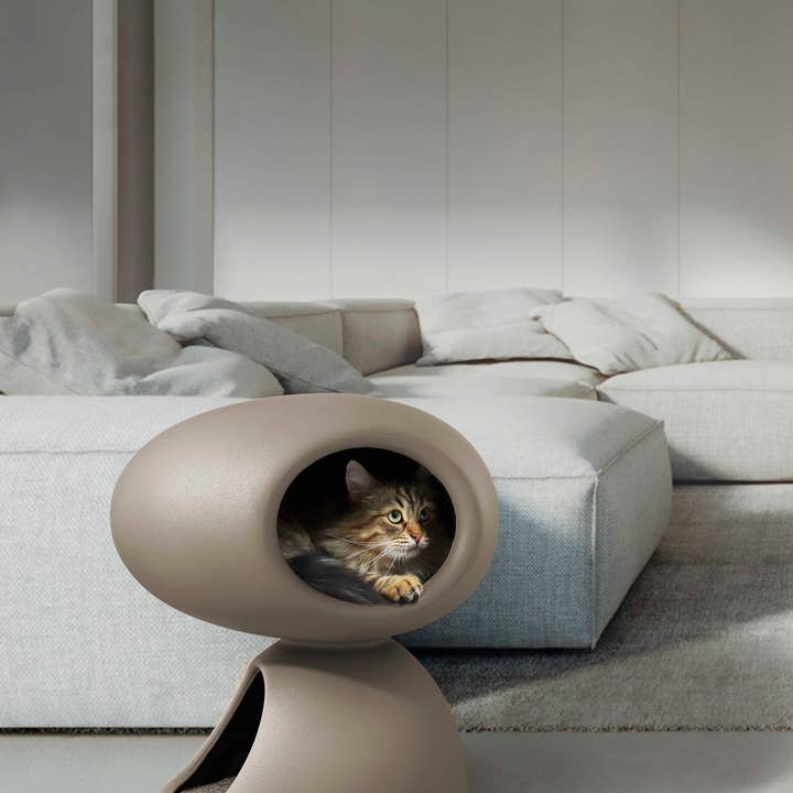 United Pets – wholesale Pet cave – Cat/dog – Designer cat bed with scratching post and plush toy6