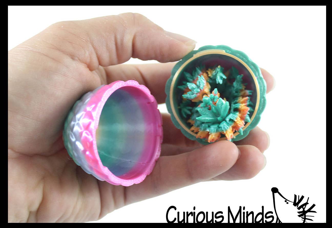 Curious Minds Toys - Wholesale Fidget Toy - Kids - 1 Mini 3D Printed Dragon in Egg Wiggle Articulated Jointed M3