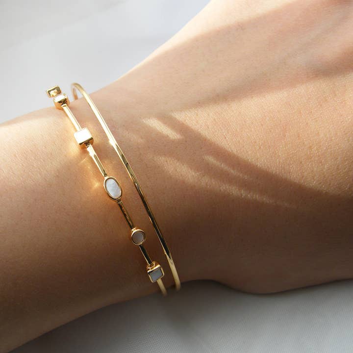 Lumière Mother of Pearl Cuff for wholesale by Dara Jewellery