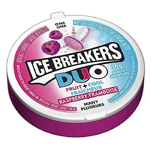 Echo Sales America - Wholesale Hard Candy - ICE BREAKERS Duo Fruit and Cool Raspberry Mints, 36g (6 Count)