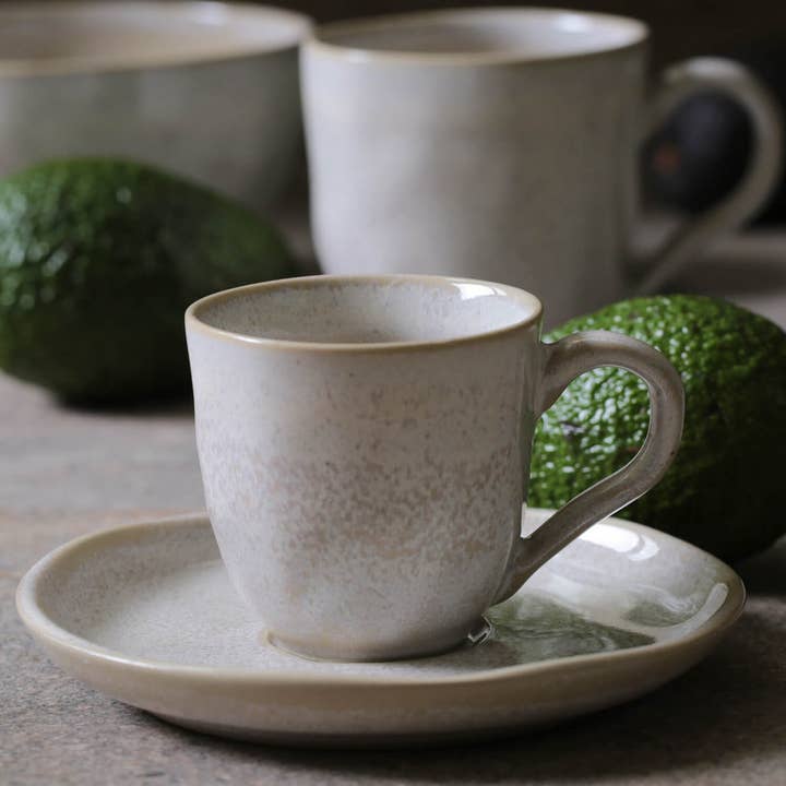 Ivory Organic Expresso coffee cup and Saucer 4.06 Oz Latte for wholesale on Faire