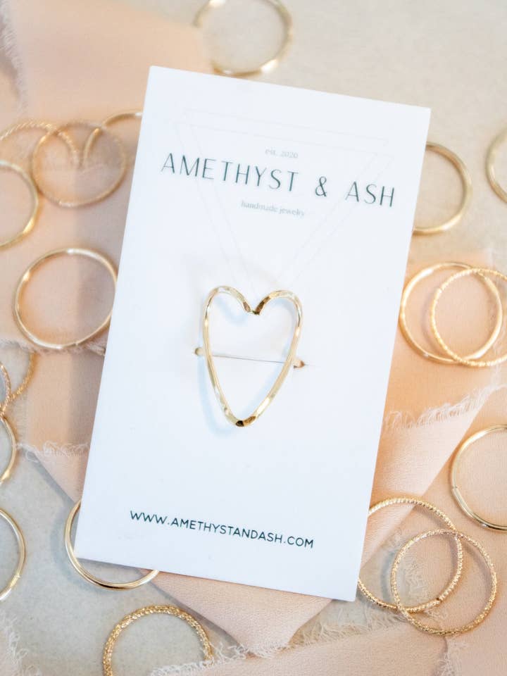 Hart ring voor wholesale door Amethyst & Ash