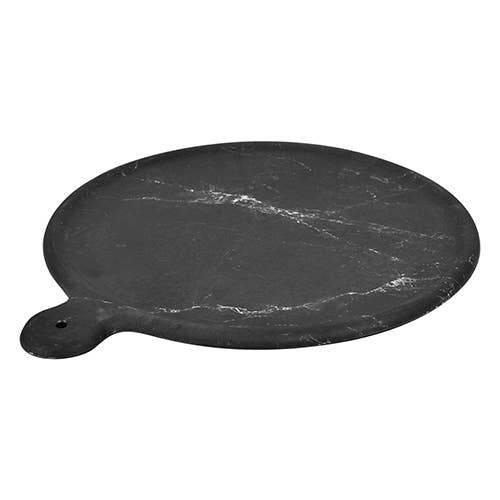Black Carrara Marble Platter 17-3/4" x 15" x 1/2"H for wholesale by Bauscher Hepp