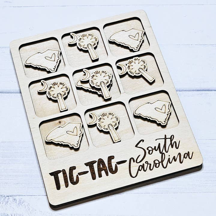 The Trendy Traveler - Wholesale Board Game - South Carolina Palmetto Tic-Tac-Toe Game3