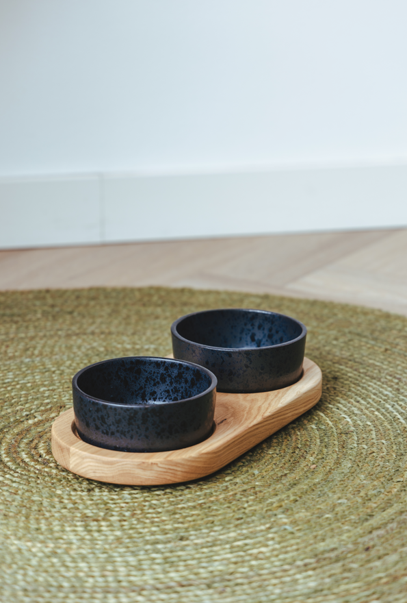 AVA bowls - Wholesale Pet Elevated Bowl - Cat/Dog - Wooden Tray for drink and food bowl size S1