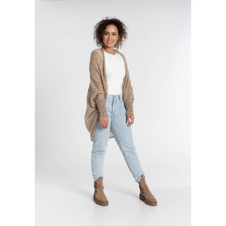 You by Tokarska – Großhandel Strickjacke – Damen – Leichte Strickjacke Kamila - Tan