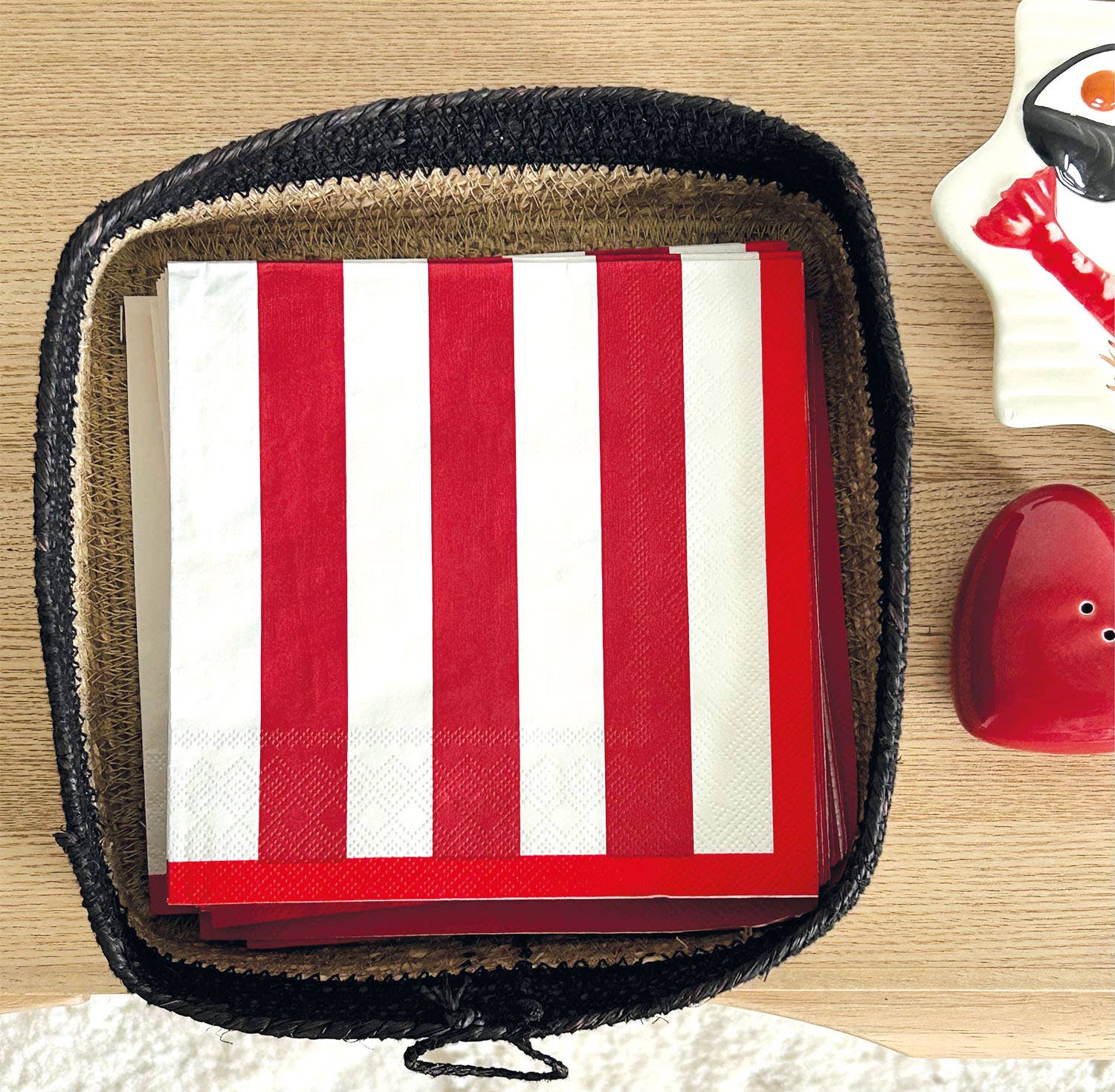 Opjet Paris - Wholesale Disposable Napkin - red striped paper napkin x202