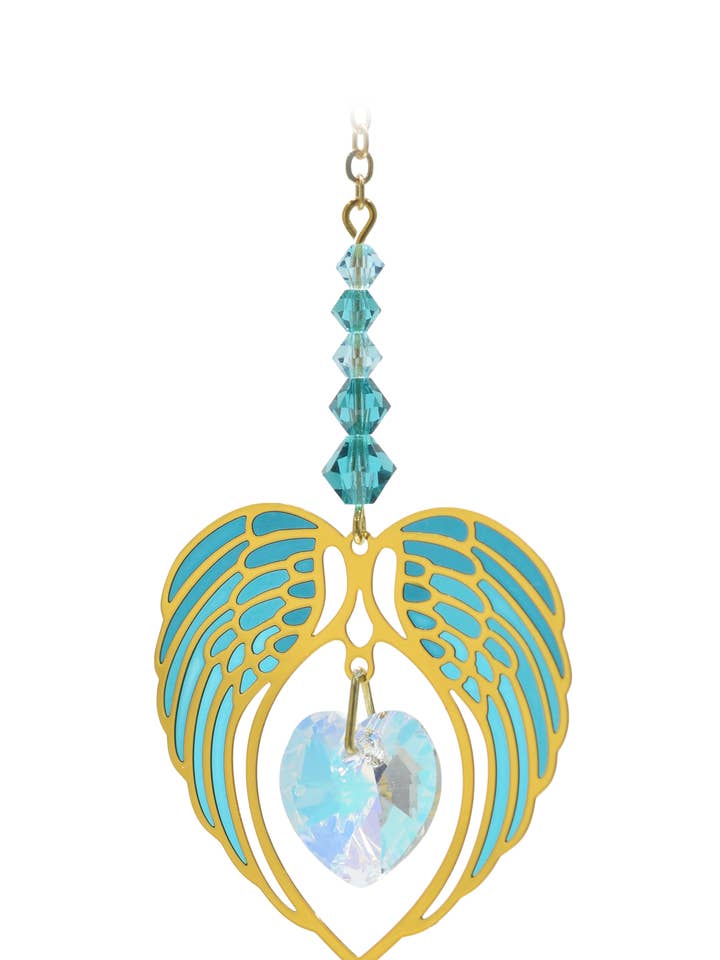 Kardat Ängelvinghjärta - Blå Zirkon för wholesale av Wild Things Gifts Ltd