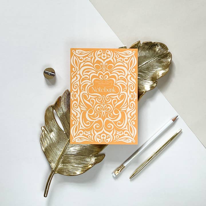 Mustard Swirl Notebook for wholesale by Grace Jackson Design