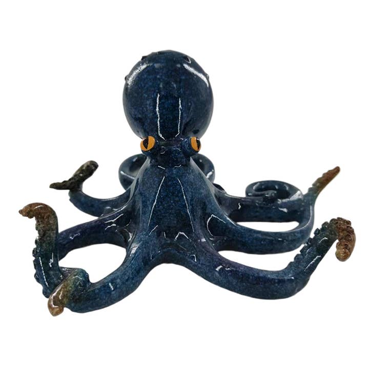 6.75" Resin Blue Octopus Figurine for wholesale by CB Home Collection