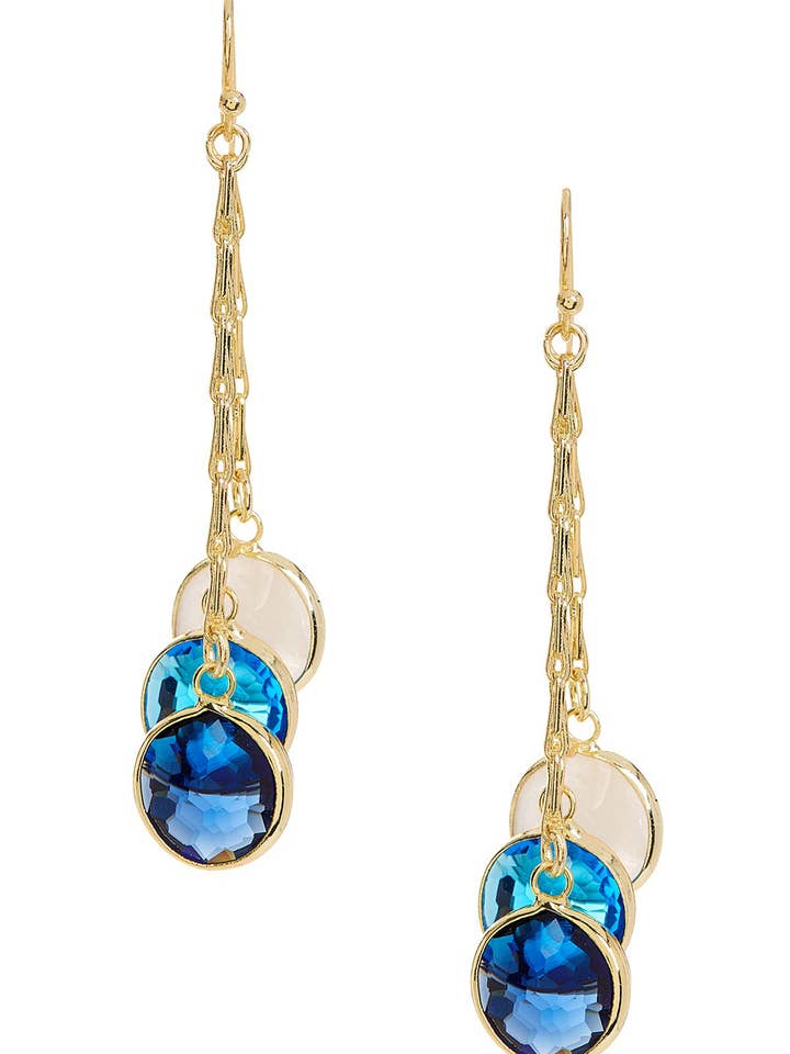 Mixed Crystal Briolette Drop Earrings - GF for wholesale by Zoey Simmons