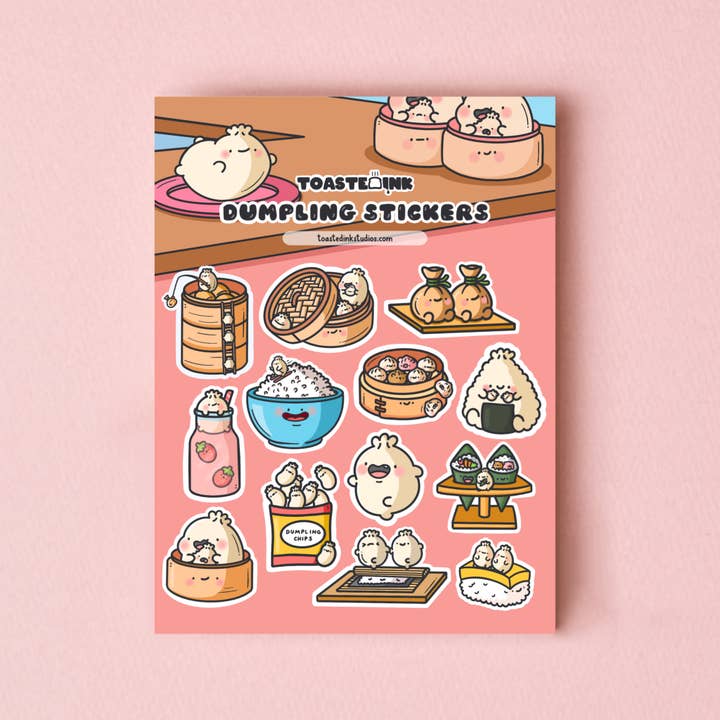 Toastedink - Wholesale Sticker - Dumpling Sticker Sheet | Cute Stickers