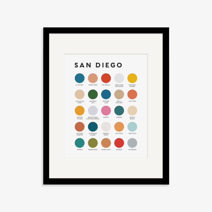 Lunch City Studio – wholesale Art print – San Diego Color Palette Print