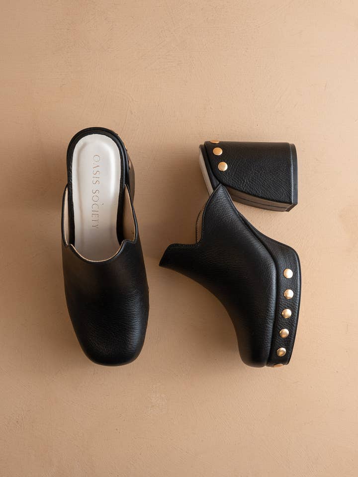 The Sierra | Black Platform Clog Mule for wholesale on Faire2