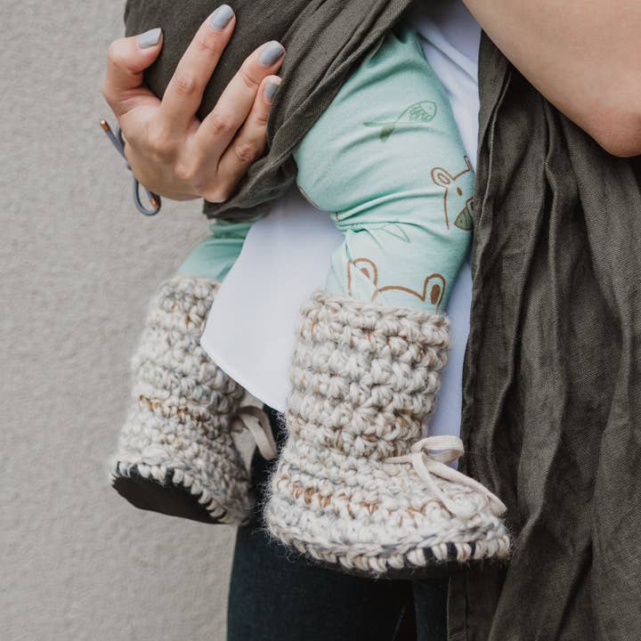 Pantoufles en laine mélangée - fossil pour la vente par Jack’s Mama