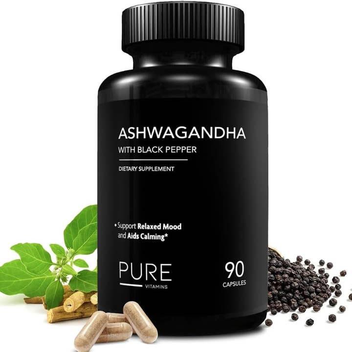 pure Vitamins - Wholesale Oral supplement/vitamin - Organic Ashwagandha 1300mg with Black Pepper - 90 ct9