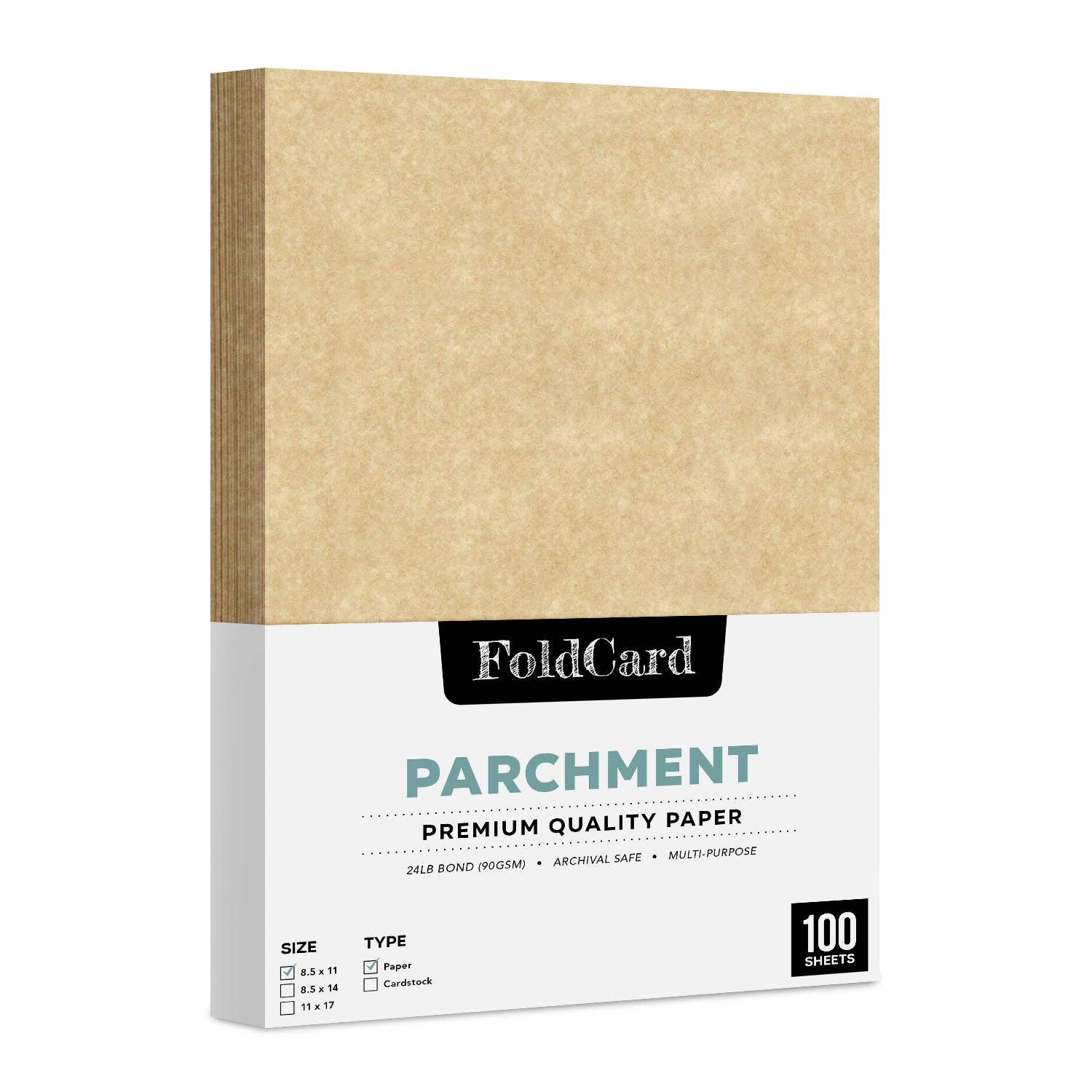 Fine Cardstock - Vendita all'ingrosso Attrezzature per lavoretti e fai da te - Carta pergamena 8,5 x 11, 24 libbre, 90 g/mq, 100 fogli0