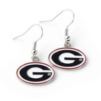 Boucles d'oreilles pendantes avec logo NCAA Georgia Bulldogs pour la vente par Aminco USA