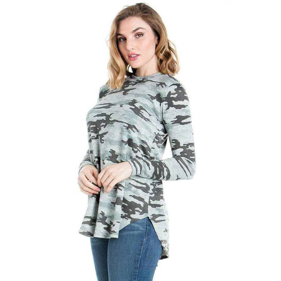 Azules Clothing - Wholesale Tunic - Women's - ATP-2289HC Mock Neck Long Sleeve Knit Tunic13